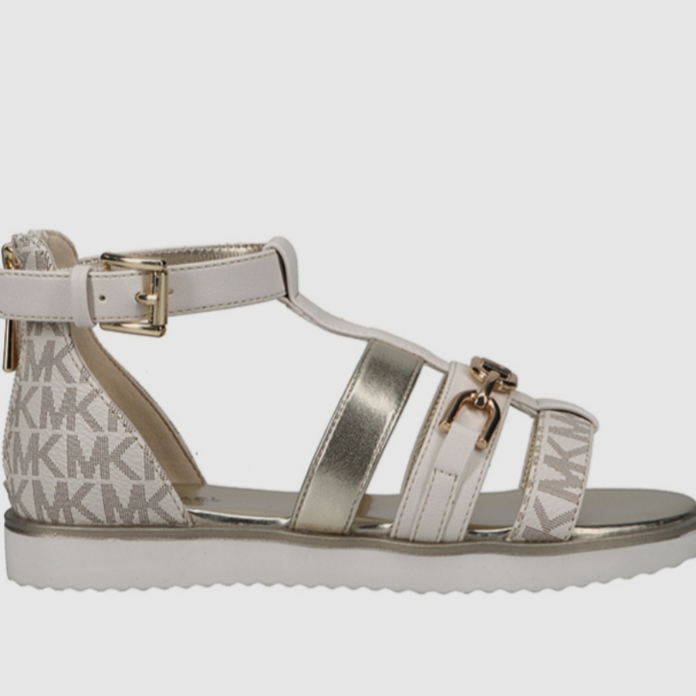 Michael Kors White and Gold Kids Sandals
